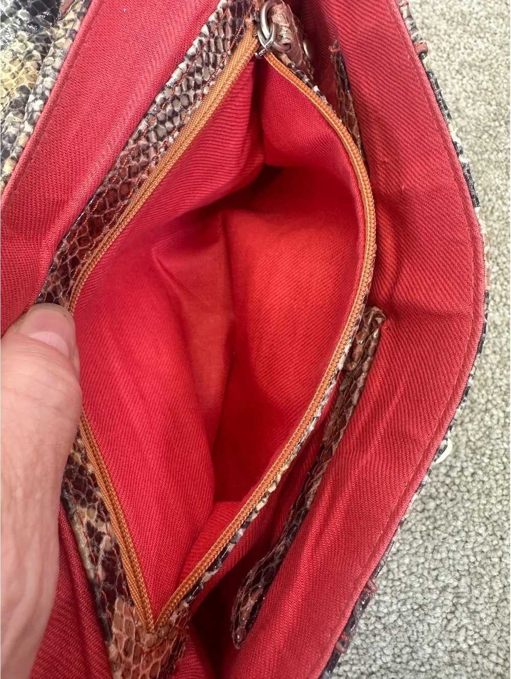Gianni Bini Snakeskin Print Clutch Shoulder Bag Mob Wife Animal Print